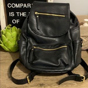 Black Backpack With Gold Hardware